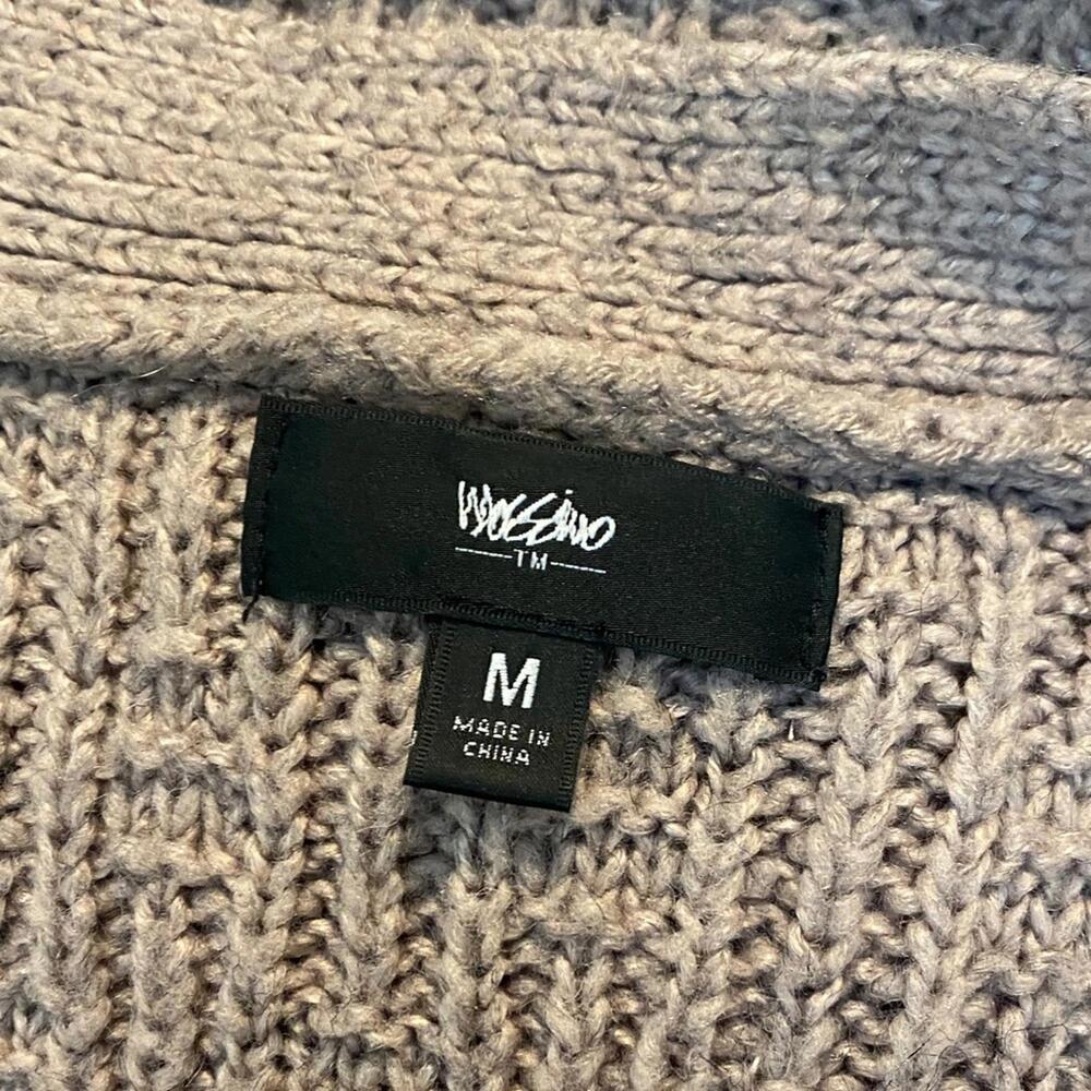 Cozy Textured Massimo Cardigan Sweater Medium Tan Brown - Picture 3 of 4